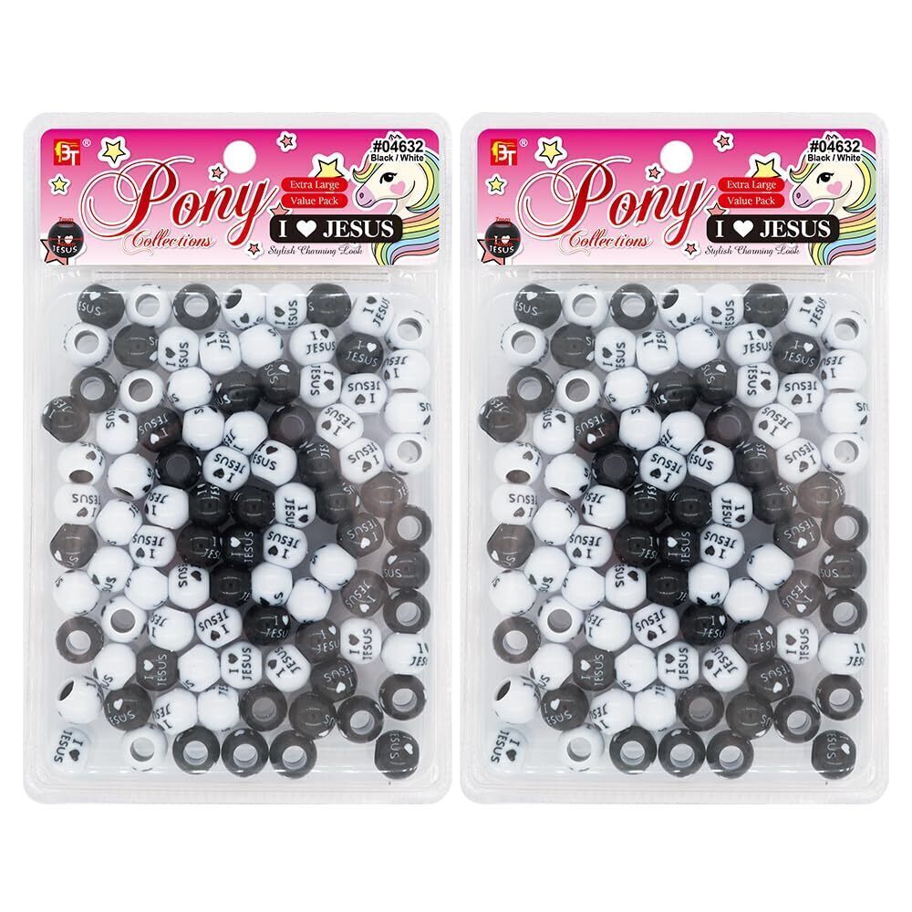 9071 200 XL “I Love Jesus” Beads + 2 Beaders Applicator Black & White